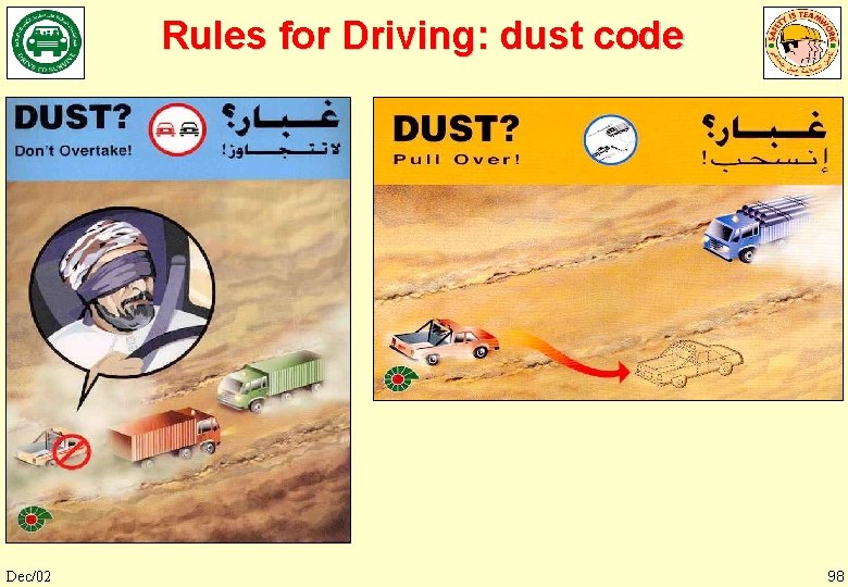 Rules for Driving: dust code Dec/02 98 