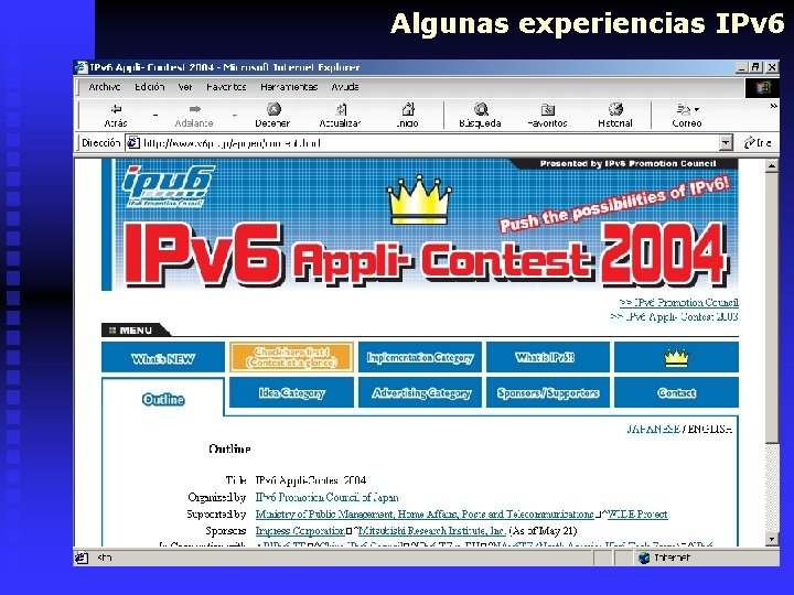 Algunas experiencias IPv 6 