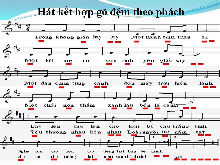 Hát kết hợp gõ đệm theo phách 