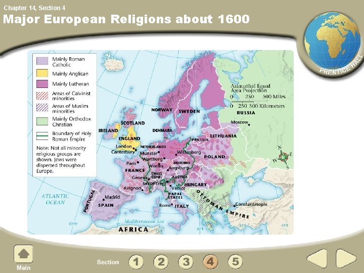 Chapter 14, Section 4 Major European Religions about 1600 