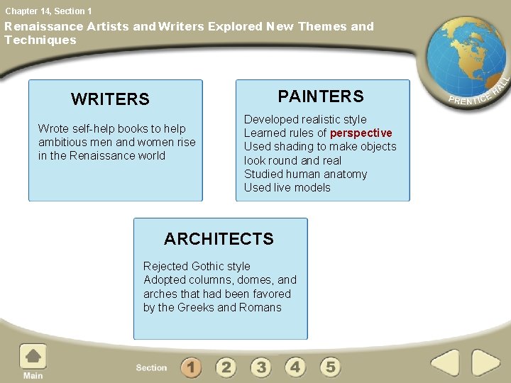 Chapter 14, Section 1 Renaissance Artists and Writers Explored New Themes and Techniques PAINTERS