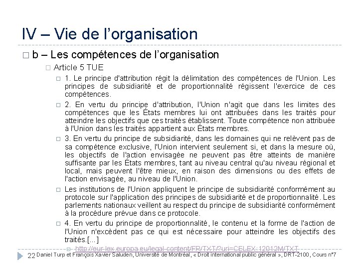IV – Vie de l’organisation � b – Les compétences de l’organisation � Article