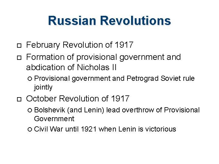 Russian Revolutions February Revolution of 1917 Formation of provisional government and abdication of Nicholas