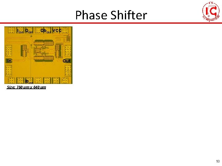 Phase Shifter ICtrl Qb. Ctrl VCC In Out Ib. Ctrl Size: 760 um x