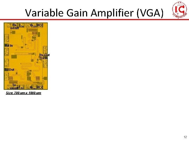 Variable Gain Amplifier (VGA) Rx ICtrl on/off Ib. Ctrl VCC Rx In Rx Out