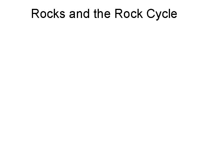 Rocks and the Rock Cycle 