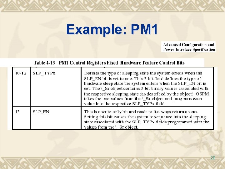 Example: PM 1 20 