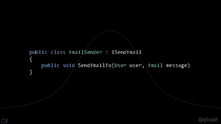 public class Email. Sender : ISend. Email { public void Send. Email. To(User user,