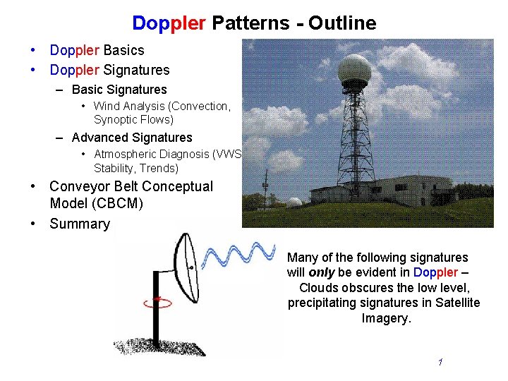 Doppler Patterns - Outline • Doppler Basics • Doppler Signatures – Basic Signatures •