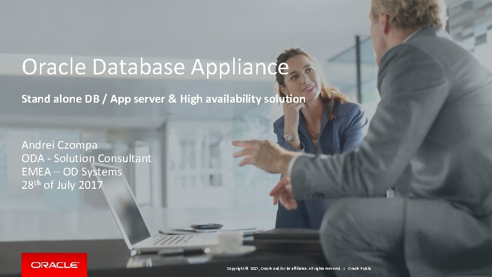 Oracle Database Appliance Stand alone DB / App server & High availability solution Andrei