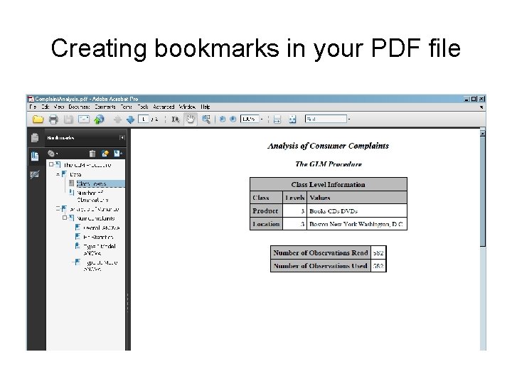Creating bookmarks in your PDF file 