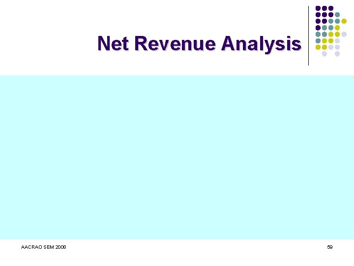 Net Revenue Analysis AACRAO SEM 2008 59 