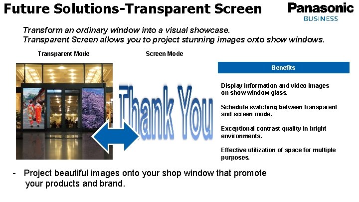 Transparent Screen Future. Introducing Solutions-Transparent Screen Transform an ordinary window into a visual showcase.