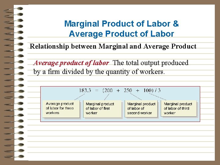 Marginal Product of Labor & Average Product of Labor Relationship between Marginal and Average