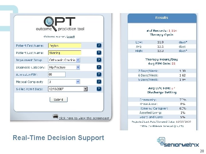 Real-Time Decision Support 20 