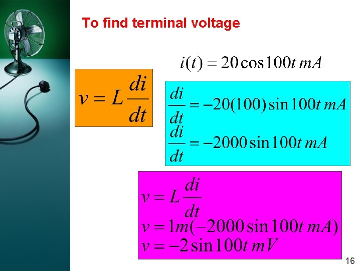 To find terminal voltage 16 