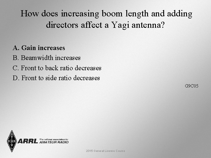 How does increasing boom length and adding directors affect a Yagi antenna? A. Gain