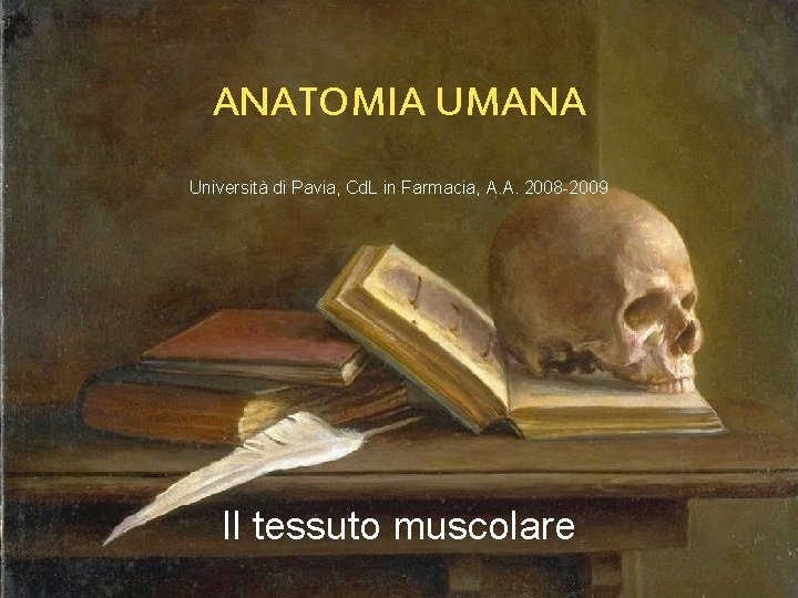 ANATOMIA UMANA Università di Pavia, Cd. L in Farmacia, A. A. 2008 -2009 Il