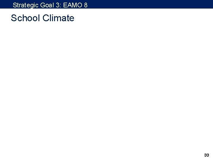 Strategic Goal 3: EAMO 8 School Climate 33 