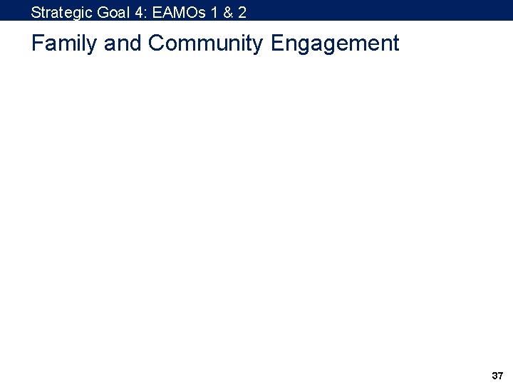 Strategic Goal 4: EAMOs 1 & 2 Family and Community Engagement 37 