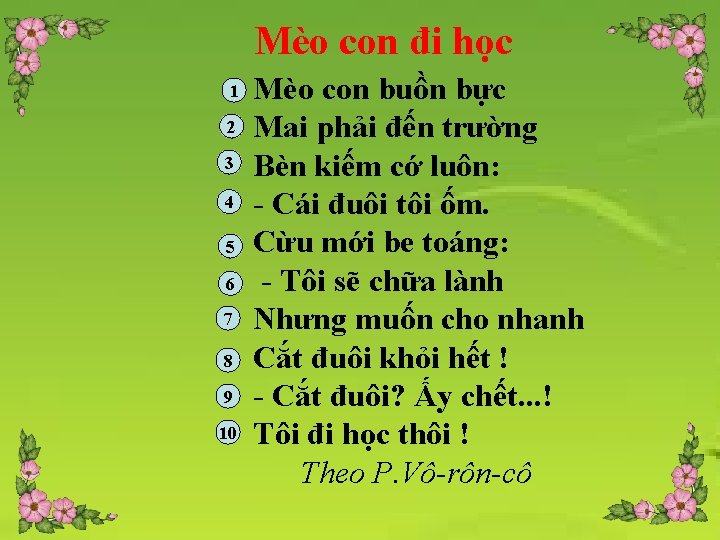 Mèo con đi học 1 2 3 4 5 6 7 8 9 10