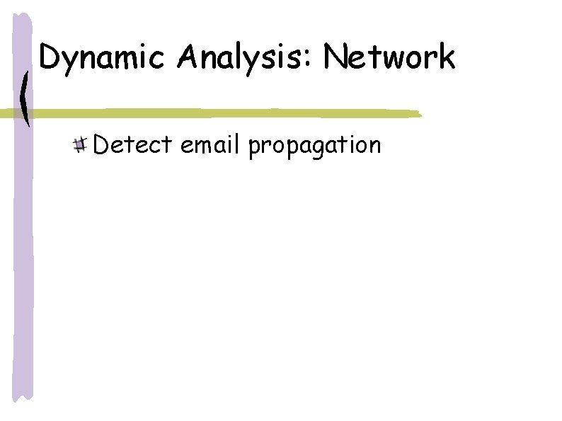 Dynamic Analysis: Network Detect email propagation Dynamic Analysis: Network Detect email propagation