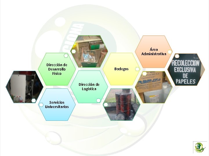 Área Administrativa Dirección de Desarrollo Físico Bodegas Dirección de Logística Servicios Universitarios 
