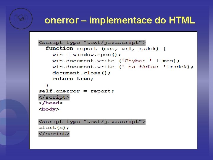 onerror – implementace do HTML 