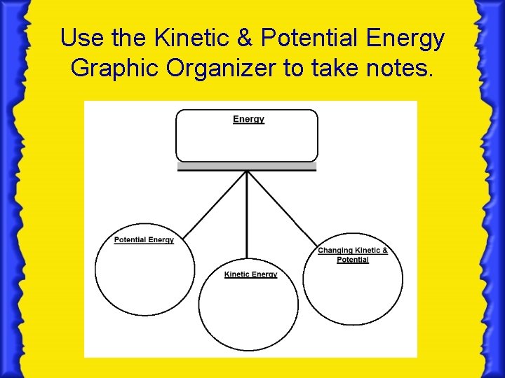 Use the Kinetic & Potential Energy Graphic Organizer to take notes. 