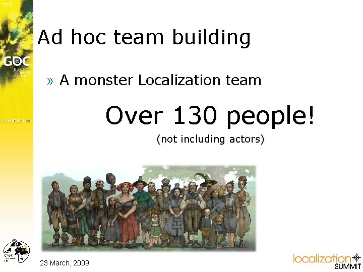 Ad hoc team building » A monster Localization team Over 130 people! (not including