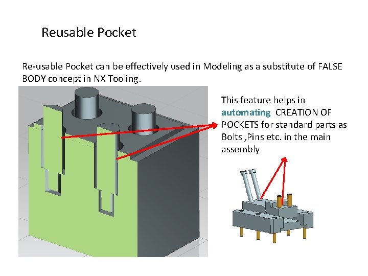 Reusable Pocket Re-usable Pocket can be effectively used in Modeling as a substitute of