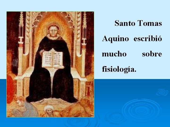Santo Tomas Aquino escribió mucho fisiología. sobre 
