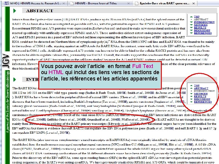 Vous pouvez avoir l’article en format Full Text ou HTML qui inclut des liens