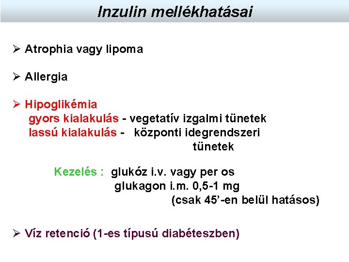 inzulin mellékhatásai