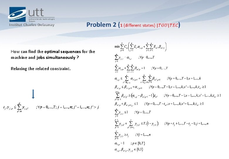  How can find the optimal sequences for the machine and jobs simultaneously ?