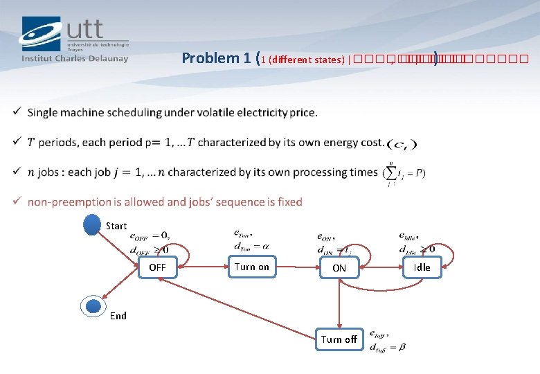Problem 1 (1 (different states) |�������� , ������ |������ ) Start OFF Turn on