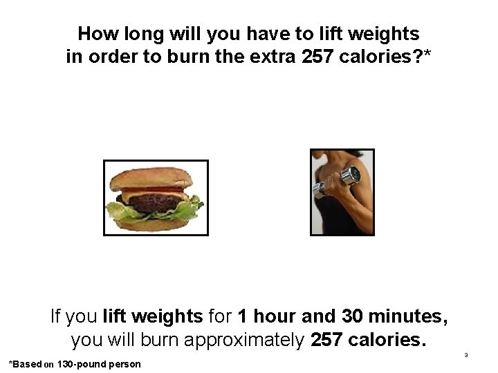 How long will you have to lift weights in order to burn the extra