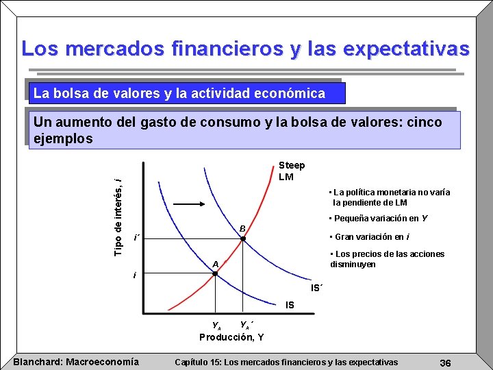 Los mercados financieros y las expectativas La bolsa de valores y la actividad económica