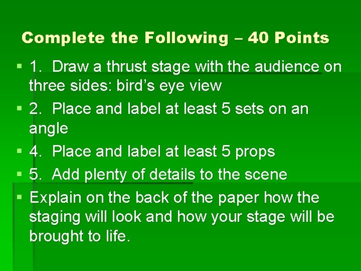 Complete the Following – 40 Points § 1. Draw a thrust stage with the