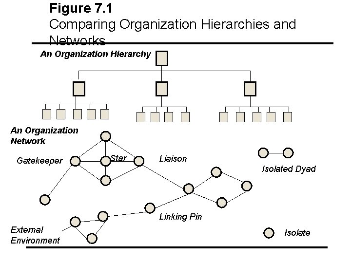 Figure 7. 1 Comparing Organization Hierarchies and Networks An Organization Hierarchy An Organization Network