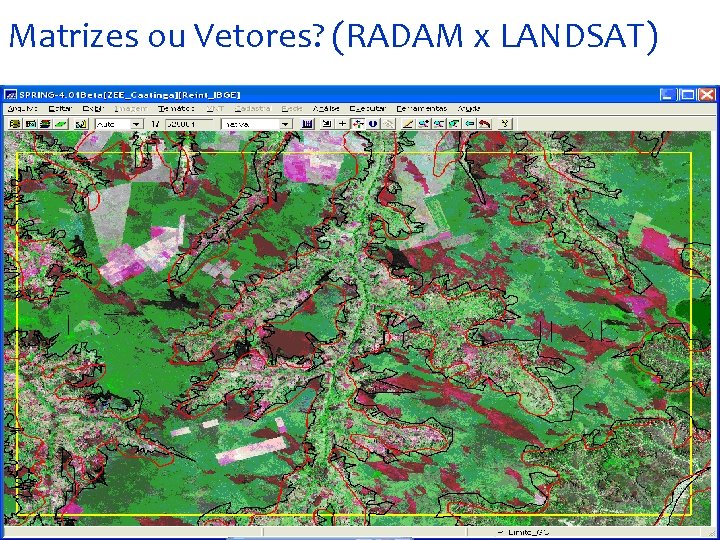 Matrizes ou Vetores? (RADAM x LANDSAT) 