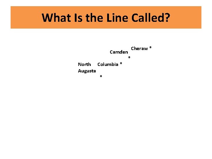 What Is the Line Called? North Augusta Camden * Columbia * * Cheraw *