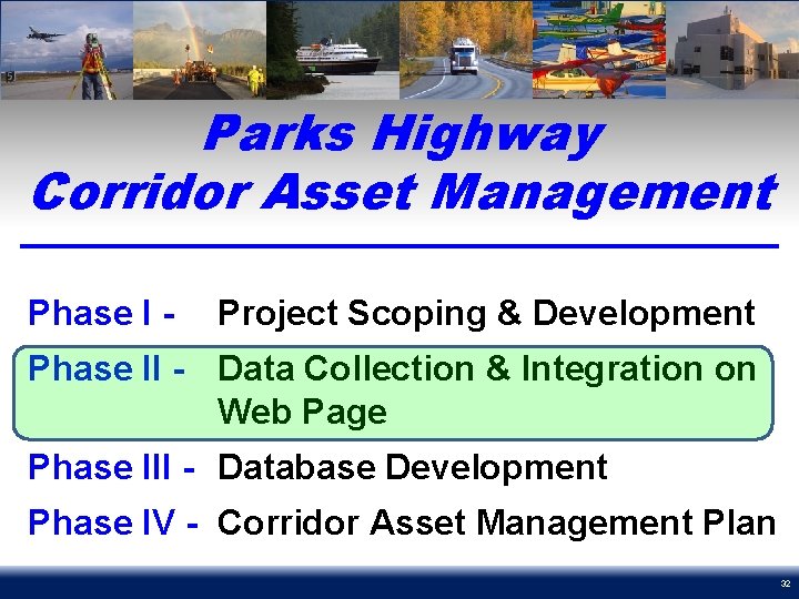 Parks Highway Corridor Asset Management Phase I - Project Scoping & Development Phase II