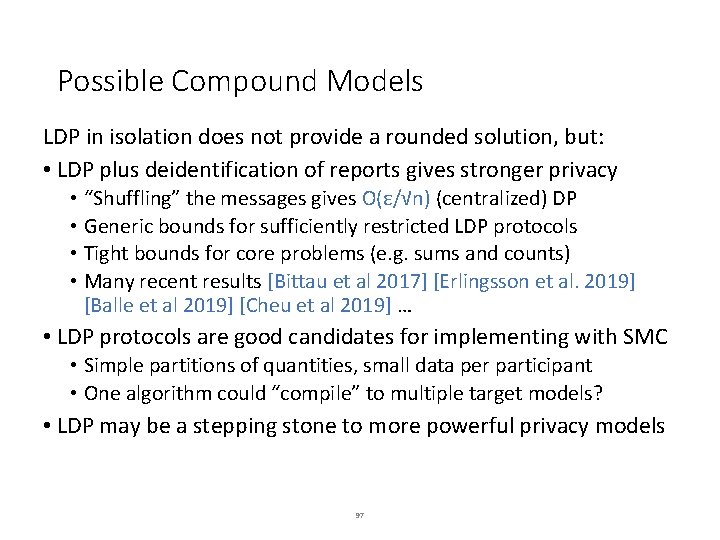 Possible Compound Models LDP in isolation does not provide a rounded solution, but: • Possible Compound Models LDP in isolation does not provide a rounded solution, but: •