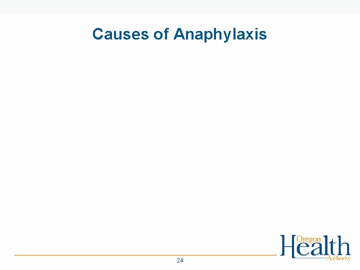 Causes of Anaphylaxis 24 