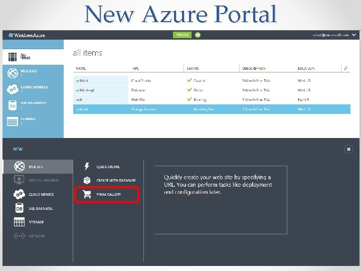 New Azure Portal 22 