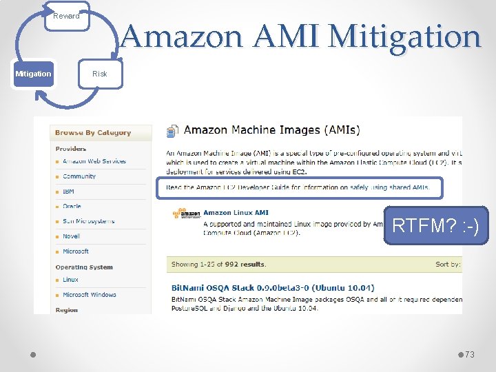 Reward Mitigation Amazon AMI Mitigation Risk RTFM? : -) 73 