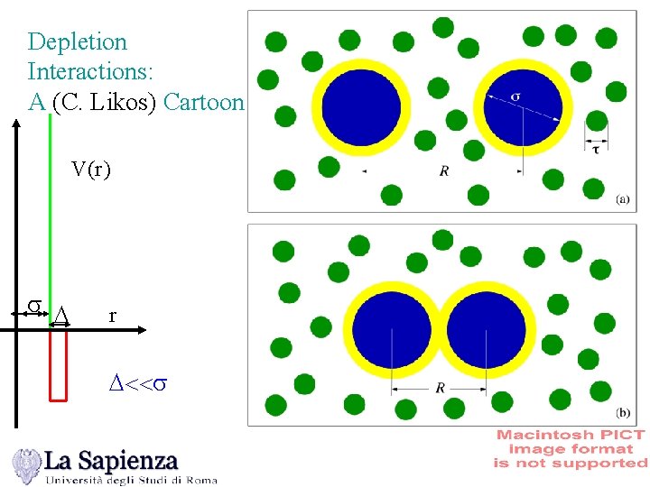 Depletion Interactions: A (C. Likos) Cartoon V(r ) s D r D<<s 