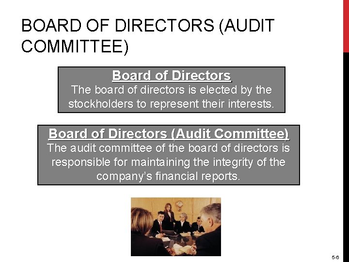 BOARD OF DIRECTORS (AUDIT COMMITTEE) Board of Directors The board of directors is elected