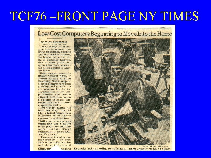 TCF 76 –FRONT PAGE NY TIMES 
